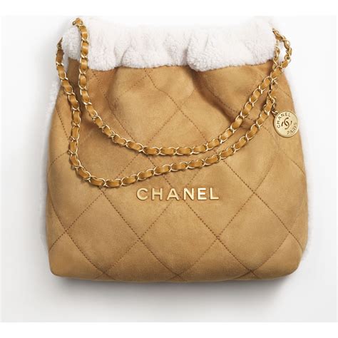 chanel beige bag 4806024|Large shopping bag, Shearling lambskin, lambskin &gold.